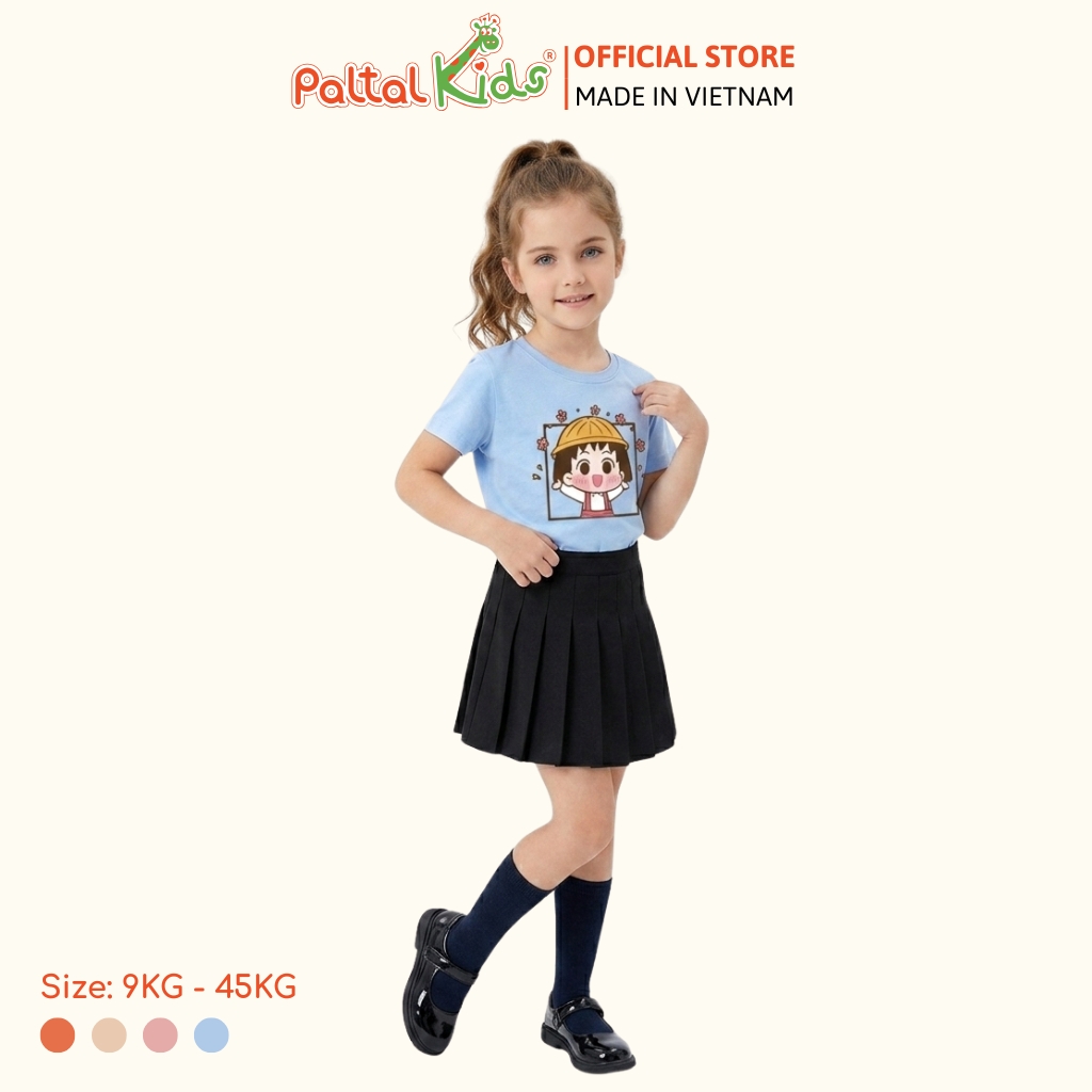 Áo Thun Croptop Cổ Tròn Hình In Bé Gái Cotton Borib Bé Gái Cao Cấp - 220 1407