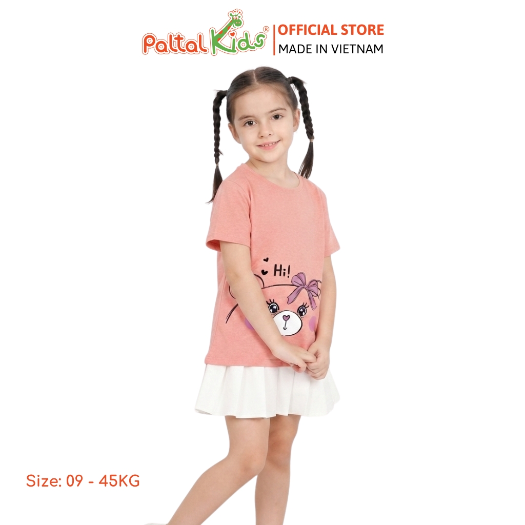 Áo Thun Cotton Melan Hình In Gấu Bé Gái Cao Cấp - 190 1410