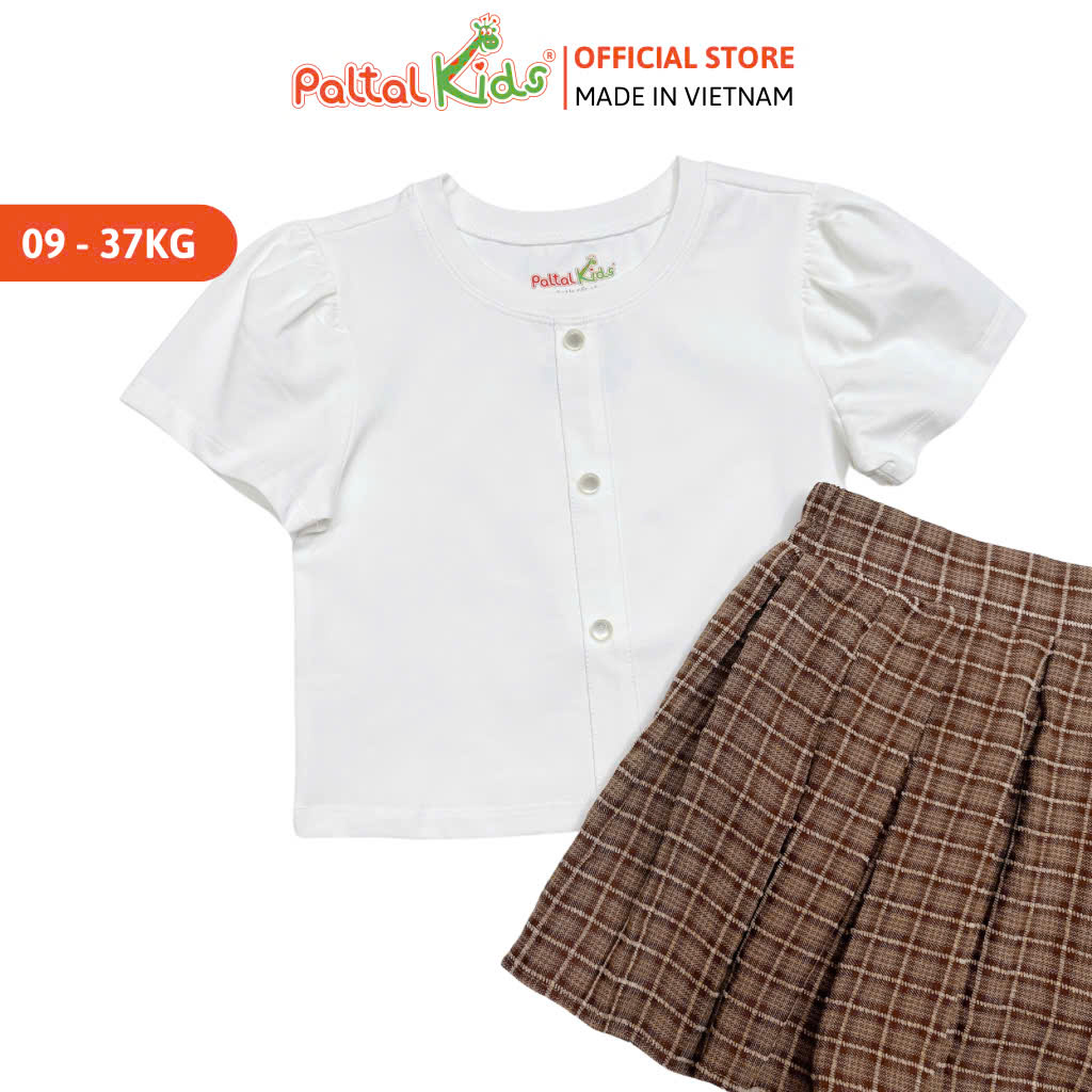 Set Áo Mix Chân Váy Caro Cotton Cao Cấp - 022 9206