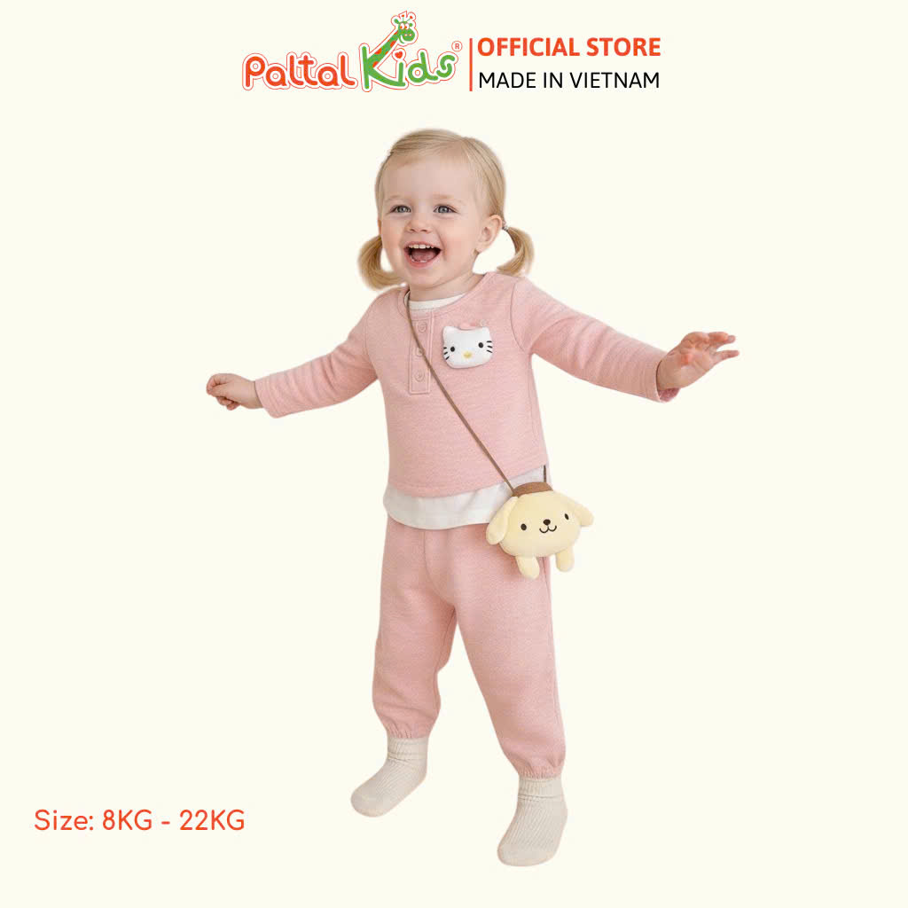 BST Mùa Đông - Đồ Bộ Tay Dài Nỉ Lông Thỏ Bé Gái Cao Cấp - 223 6049