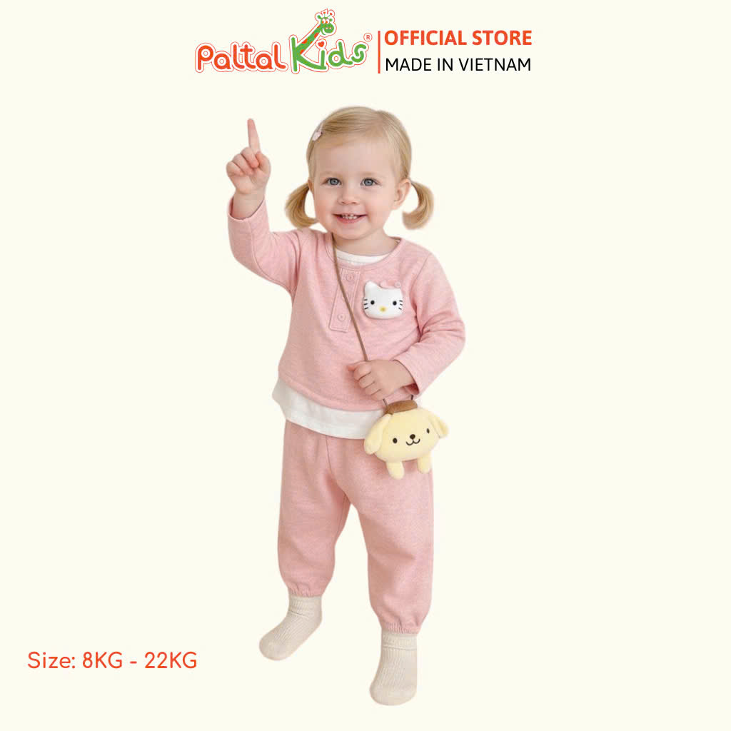 BST Mùa Đông - Đồ Bộ Tay Dài Nỉ Lông Thỏ Bé Gái Cao Cấp - 223 6049