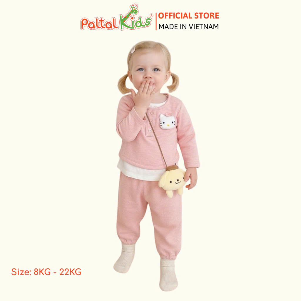 BST Mùa Đông - Đồ Bộ Tay Dài Nỉ Lông Thỏ Bé Gái Cao Cấp - 223 6049