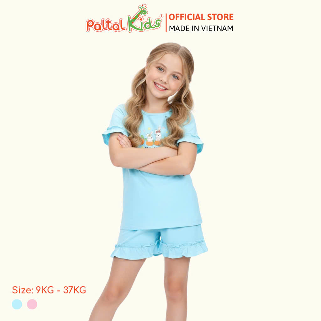 BST Mùa Xuân - Bộ Đùi Tay Ngắn Cotton Mỹ Bé Gái Cao Cấp - 025 5153