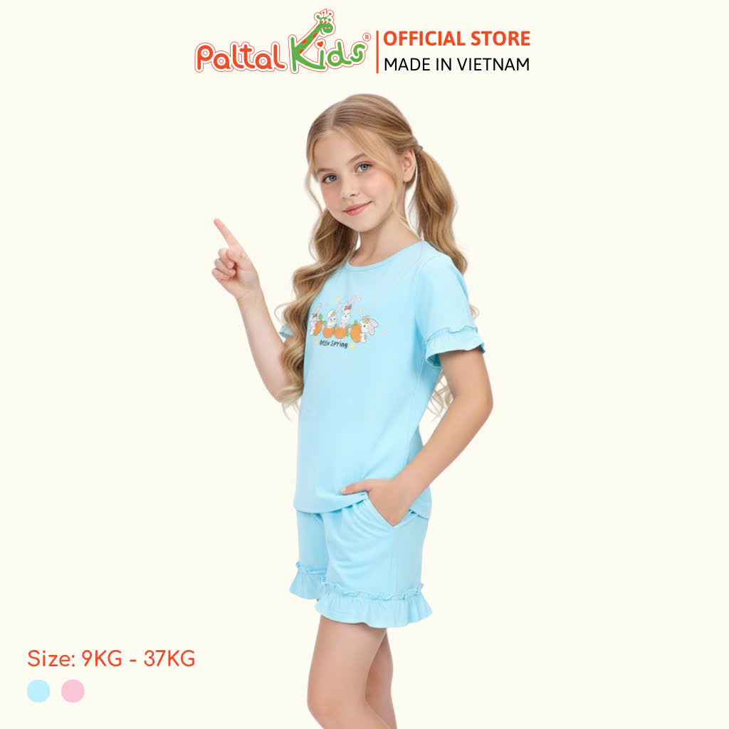 BST Mùa Xuân - Bộ Đùi Tay Ngắn Cotton Mỹ Bé Gái Cao Cấp - 025 5153