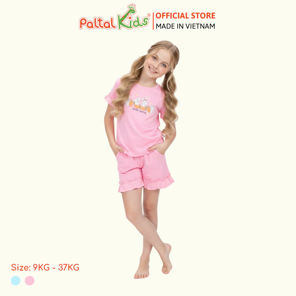 BST Mùa Xuân - Bộ Đùi Tay Ngắn Cotton Mỹ Bé Gái Cao Cấp - 025 5153