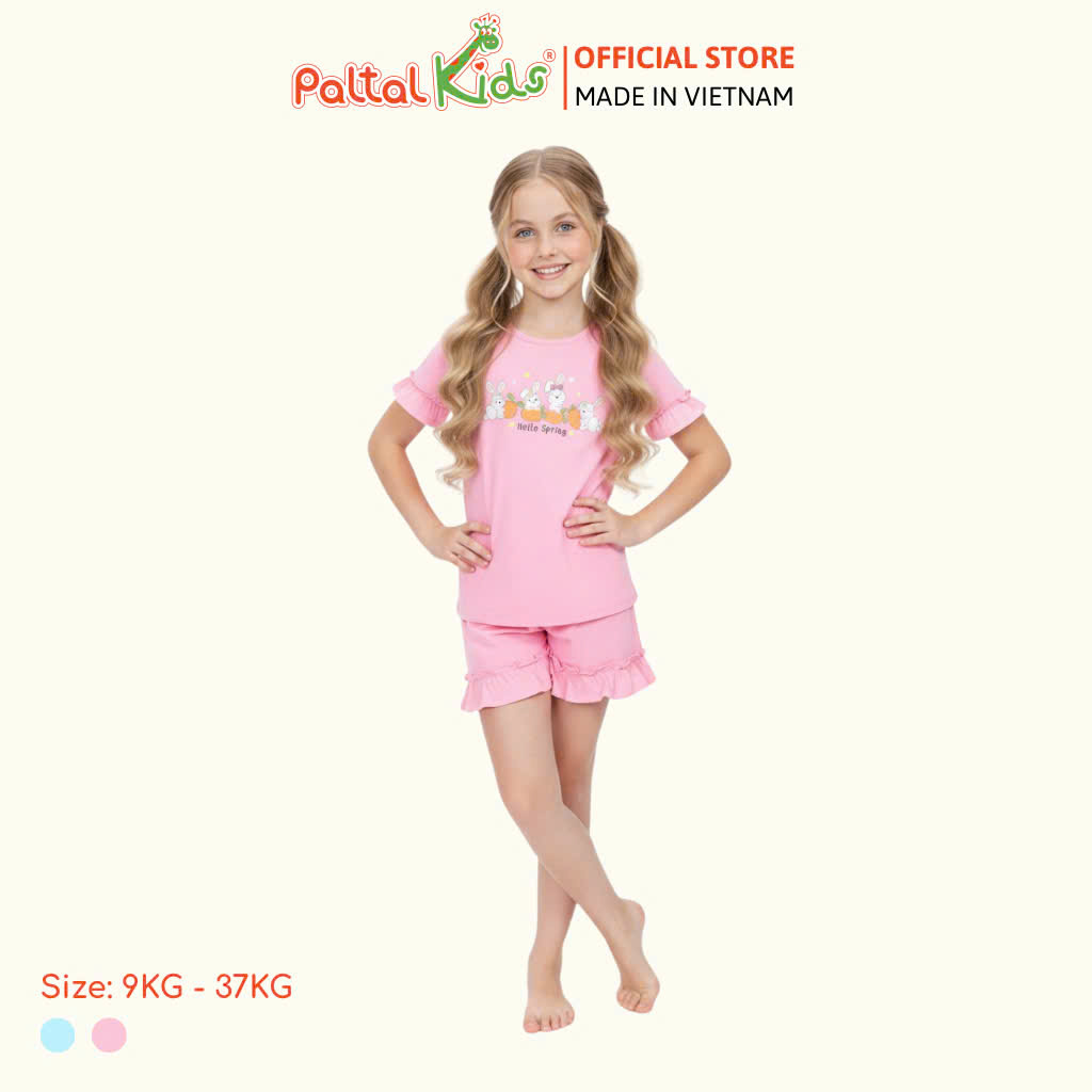 BST Mùa Xuân - Bộ Đùi Tay Ngắn Cotton Mỹ Bé Gái Cao Cấp - 025 5153