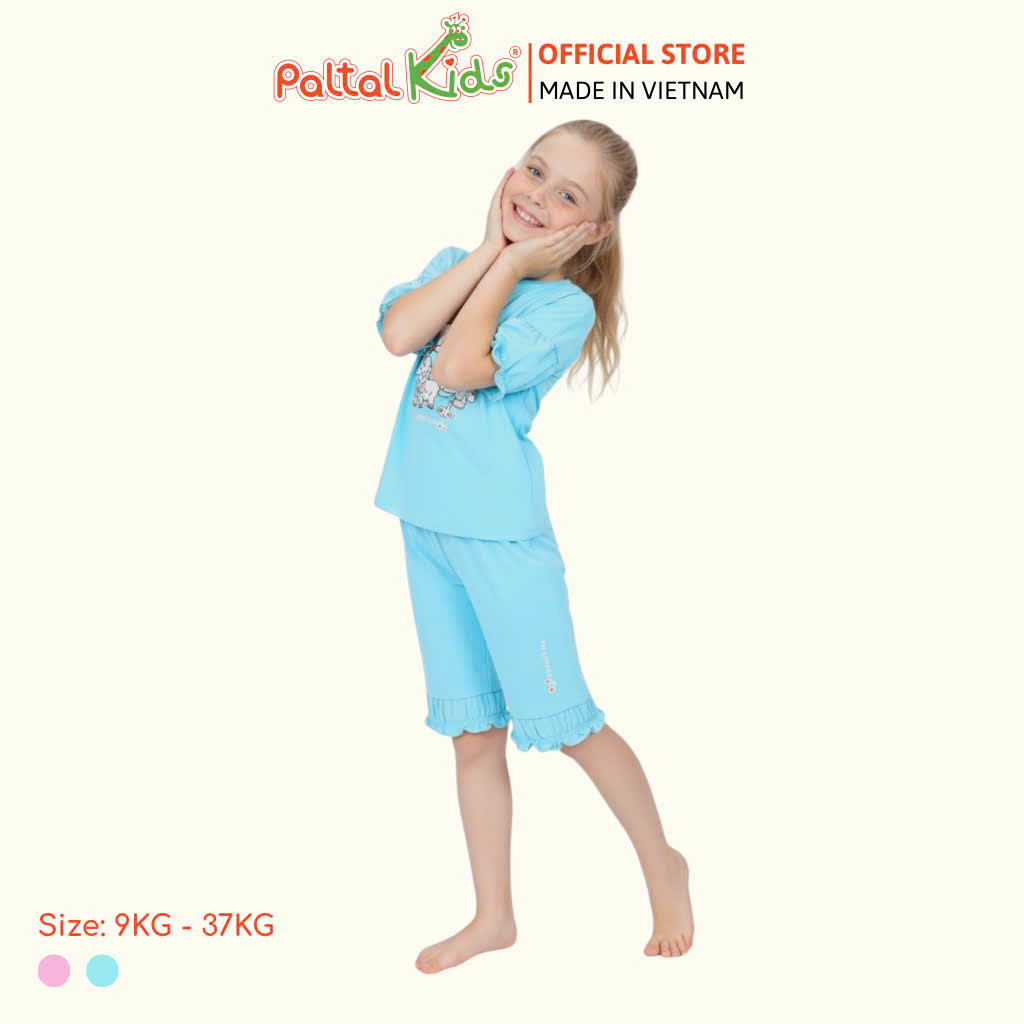 BST Mùa Thu - Bộ Đùi Tay Lỡ Cotton Mỹ Bé Gái Cao Cấp - 025 5197