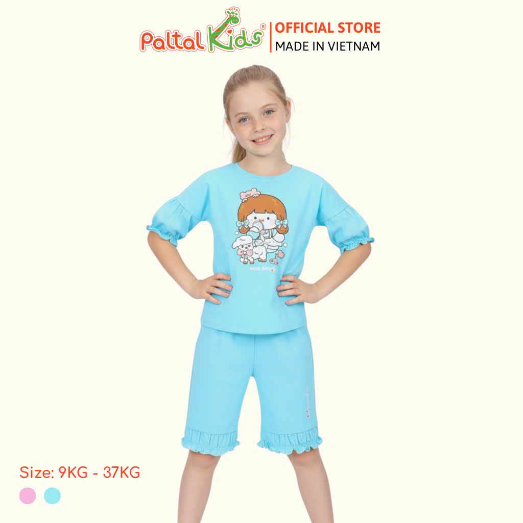 BST Mùa Thu - Bộ Đùi Tay Lỡ Cotton Mỹ Bé Gái Cao Cấp - 025 5197