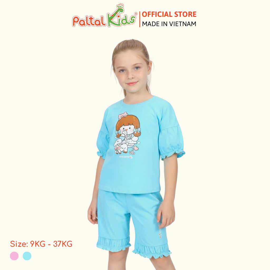 BST Mùa Thu - Bộ Đùi Tay Lỡ Cotton Mỹ Bé Gái Cao Cấp - 025 5197