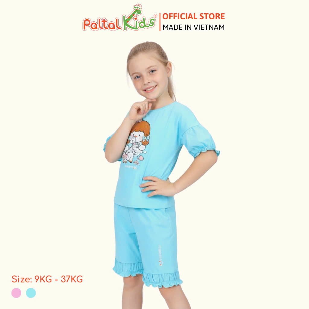 BST Mùa Thu - Bộ Đùi Tay Lỡ Cotton Mỹ Bé Gái Cao Cấp - 025 5197