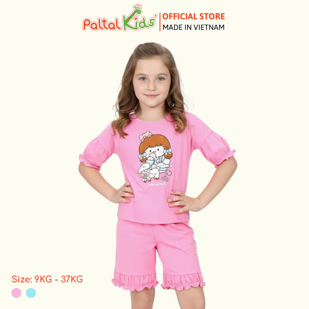 BST Mùa Thu - Bộ Đùi Tay Lỡ Cotton Mỹ Bé Gái Cao Cấp - 025 5197