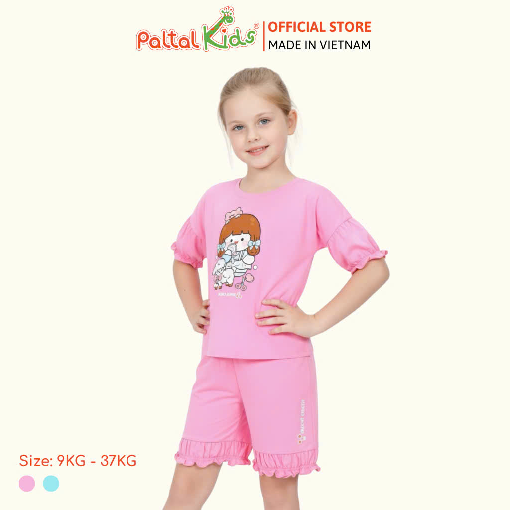 BST Mùa Thu - Bộ Đùi Tay Lỡ Cotton Mỹ Bé Gái Cao Cấp - 025 5197