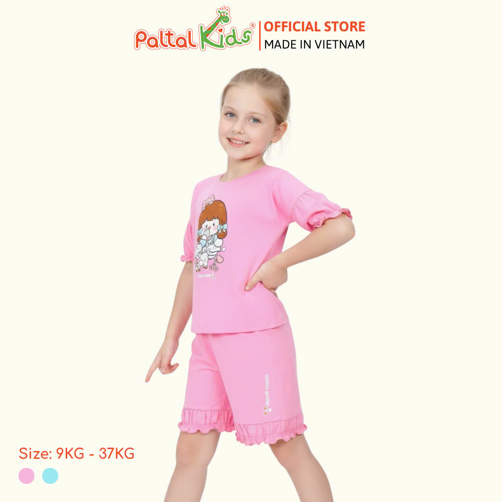 BST Mùa Thu - Bộ Đùi Tay Lỡ Cotton Mỹ Bé Gái Cao Cấp - 025 5197