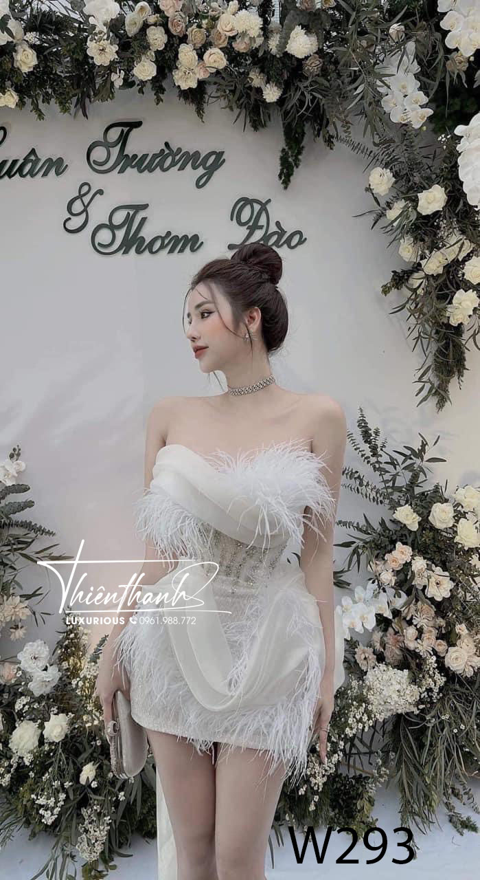 Đầm TK Cúp Ngực Ngắn Voan Lượn Sóng Đuôi Ngắn