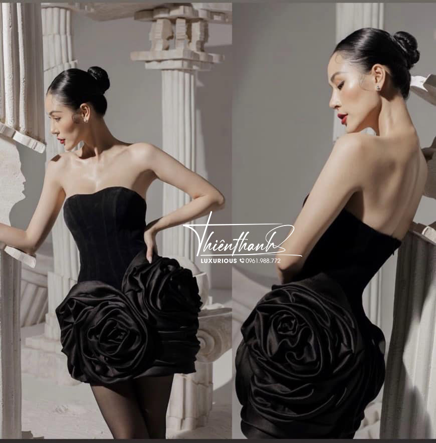 Đầm TK Body Đen Ngắn Kết Hoa