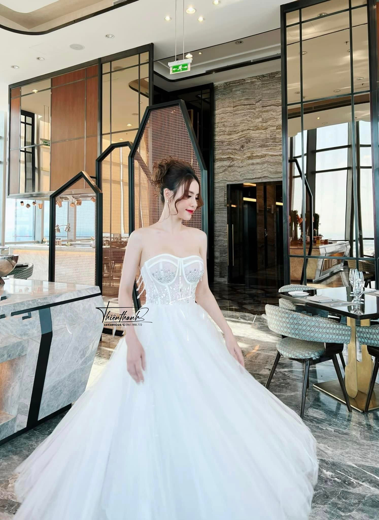Đầm TK Dài Dáng Xoè Cúp Ngực Đính Đá