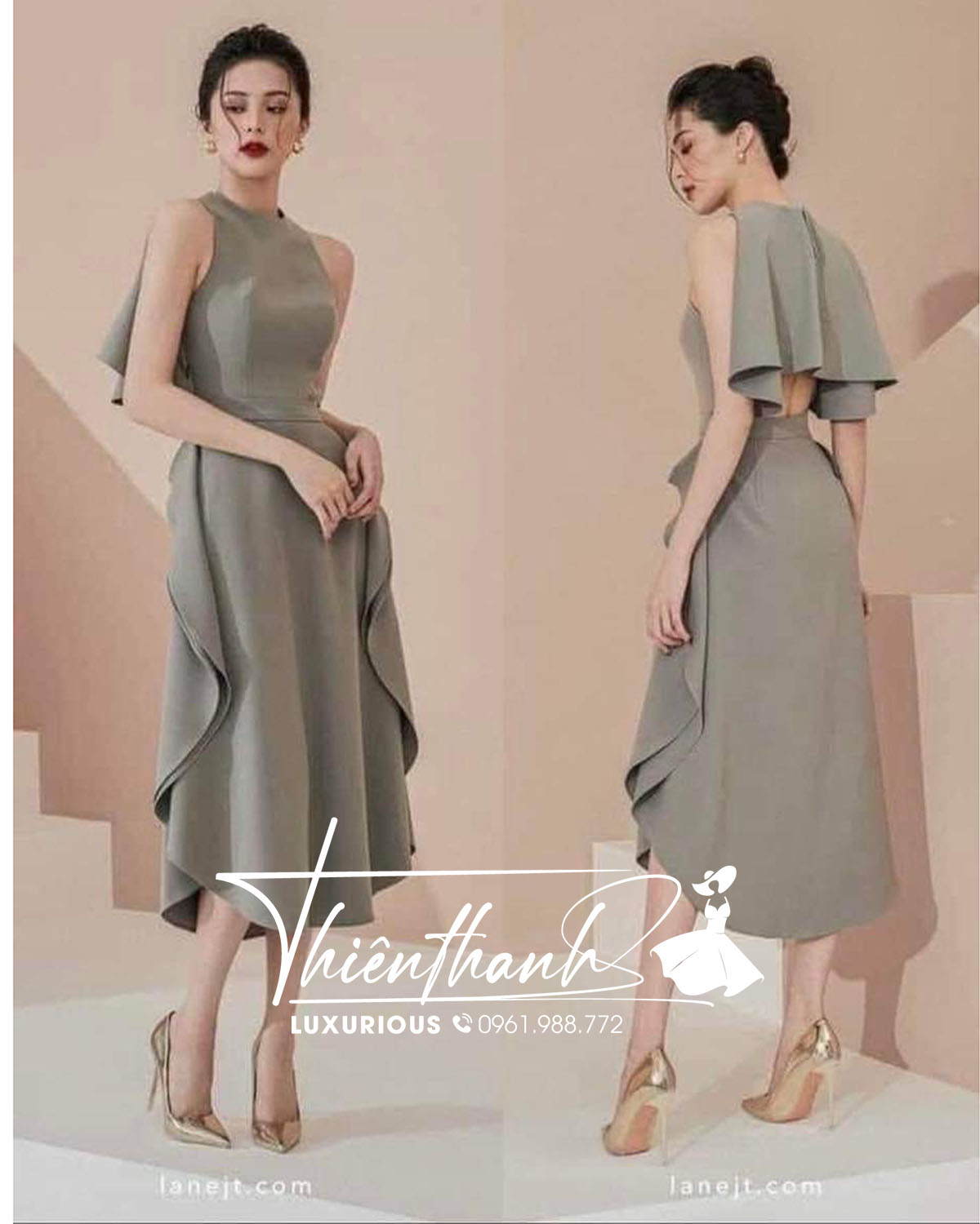 Đầm Cổ Yếm Jane JT Hở Lưng