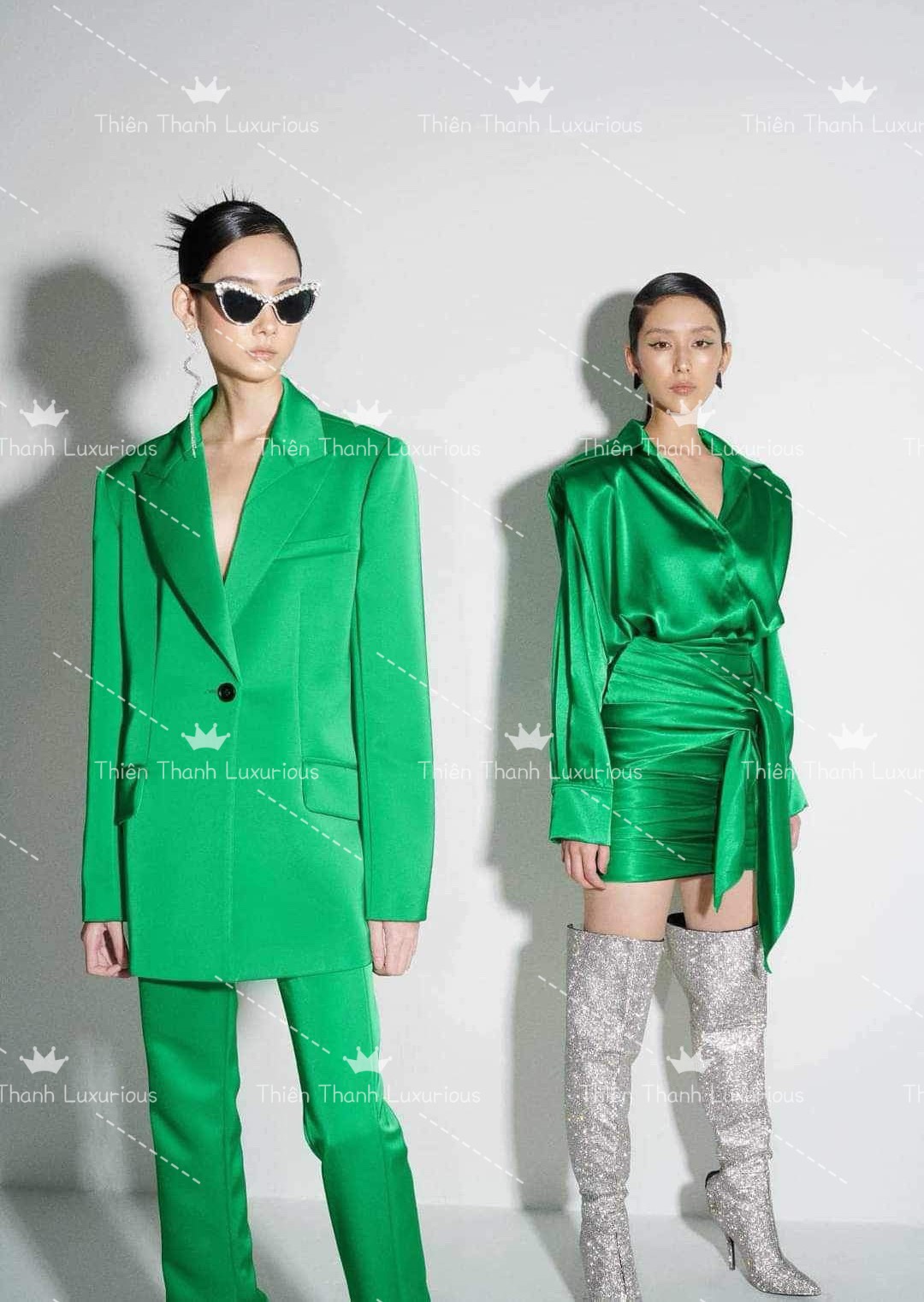 Vest Blazer Xanh Lá Kèm Quần