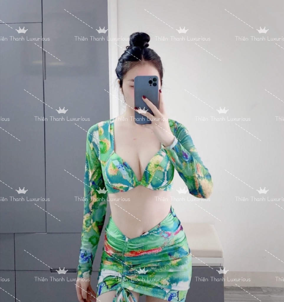 Bikini 3 Món Đi Biển Áo Tay Dài