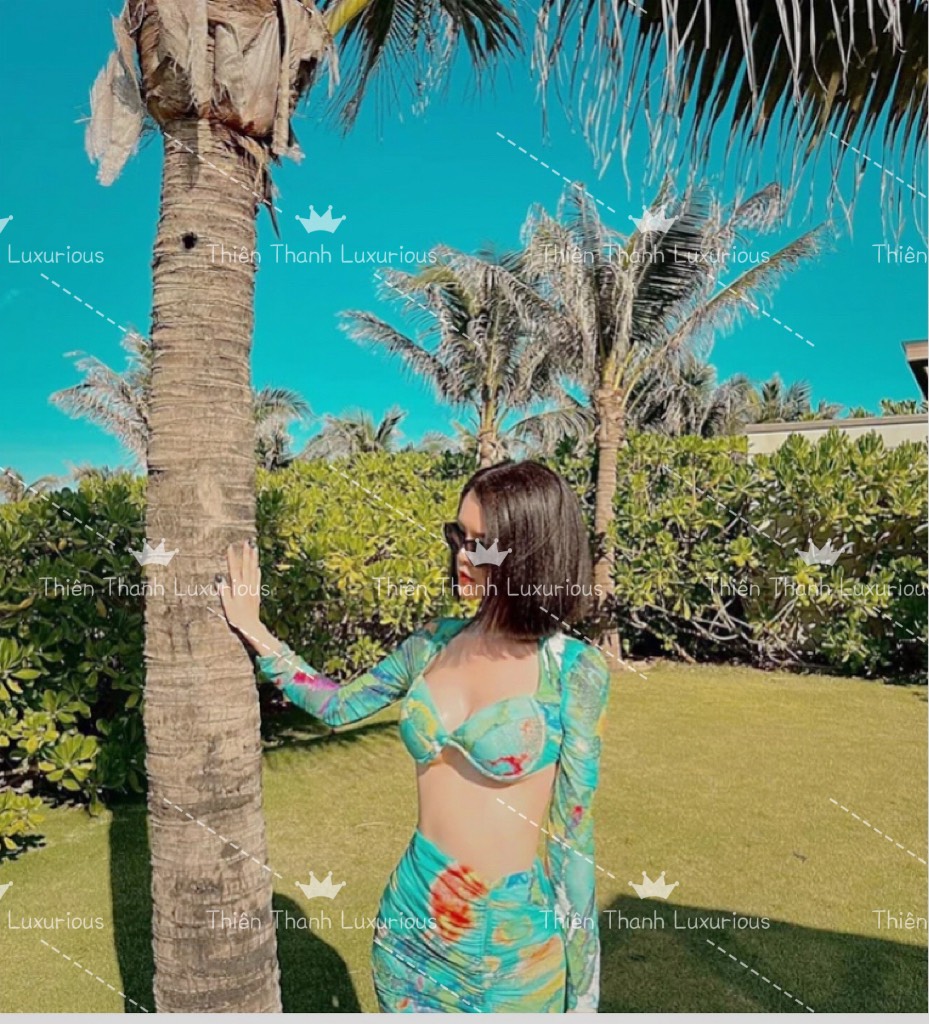 Bikini 3 Món Đi Biển Áo Tay Dài