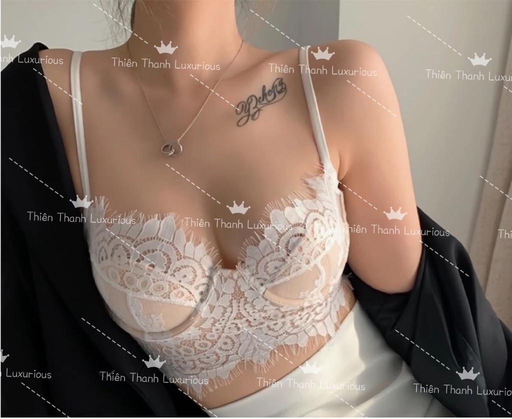 Áo Lót Bralette Có Gọng Nâng Ngực Đính Cúc Mút Mỏng