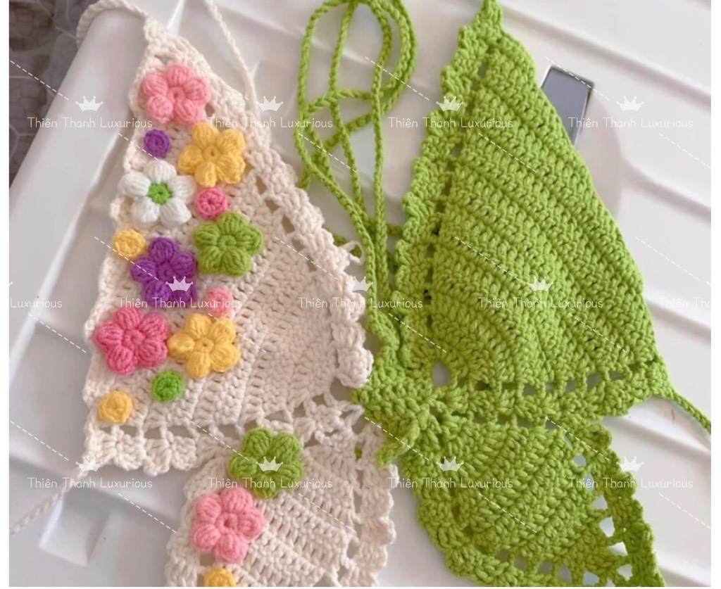 Áo Bikini Len Cổ Yếm Cánh Bướm