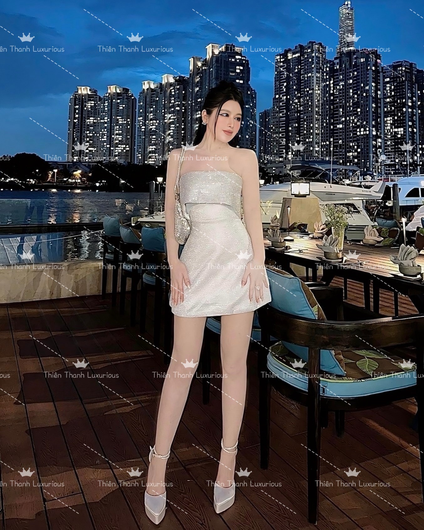 Đầm TK Xoè Ngắn Kim Sa