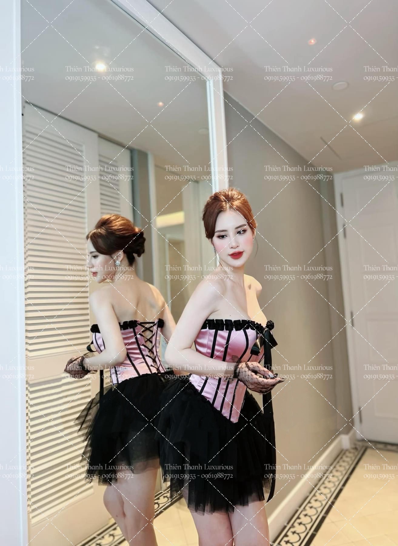 Áo Nịt Bụng Corset Ôm Dáng Hình Xương Cá Phối Ren