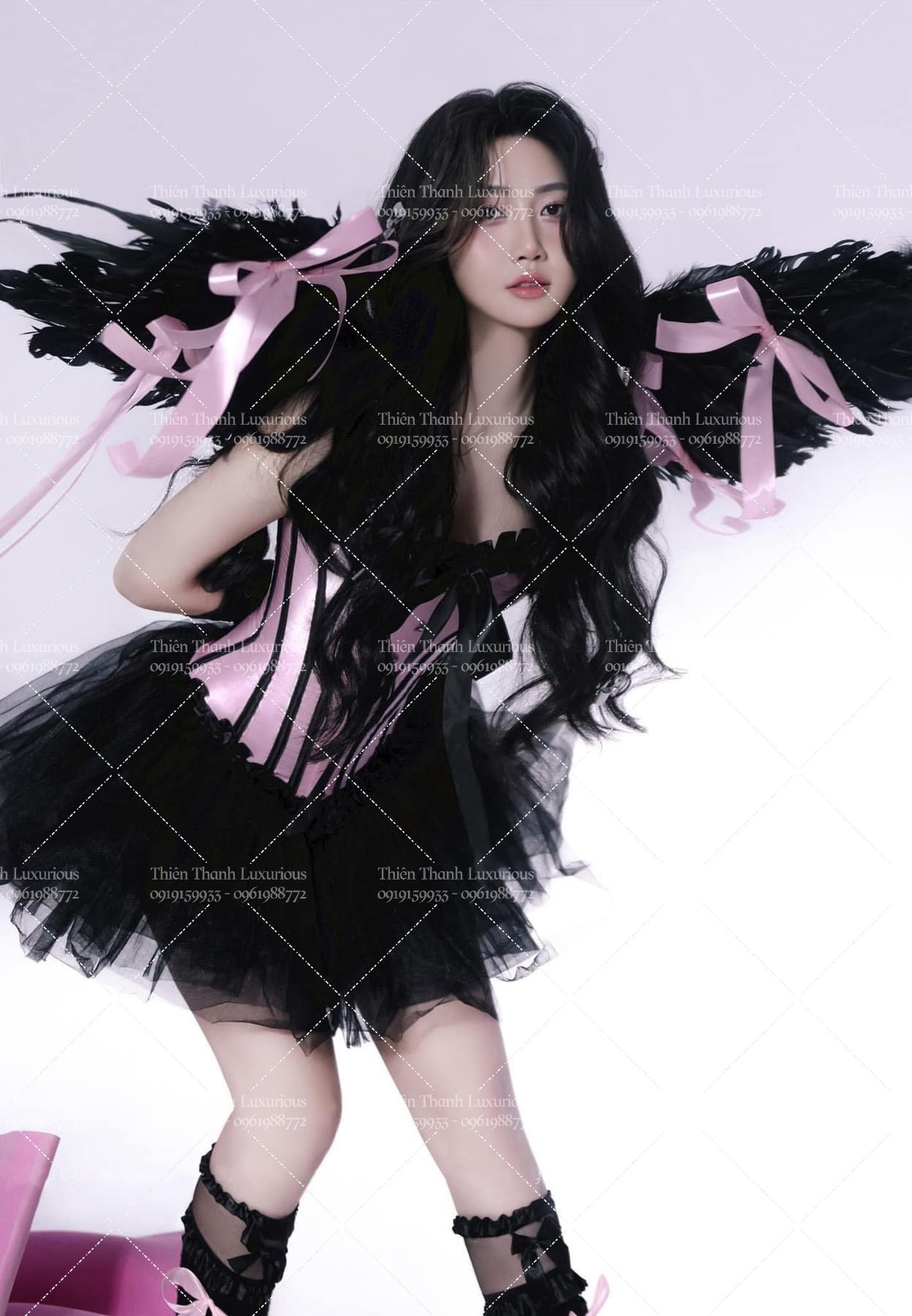 Áo Nịt Bụng Corset Ôm Dáng Hình Xương Cá Phối Ren