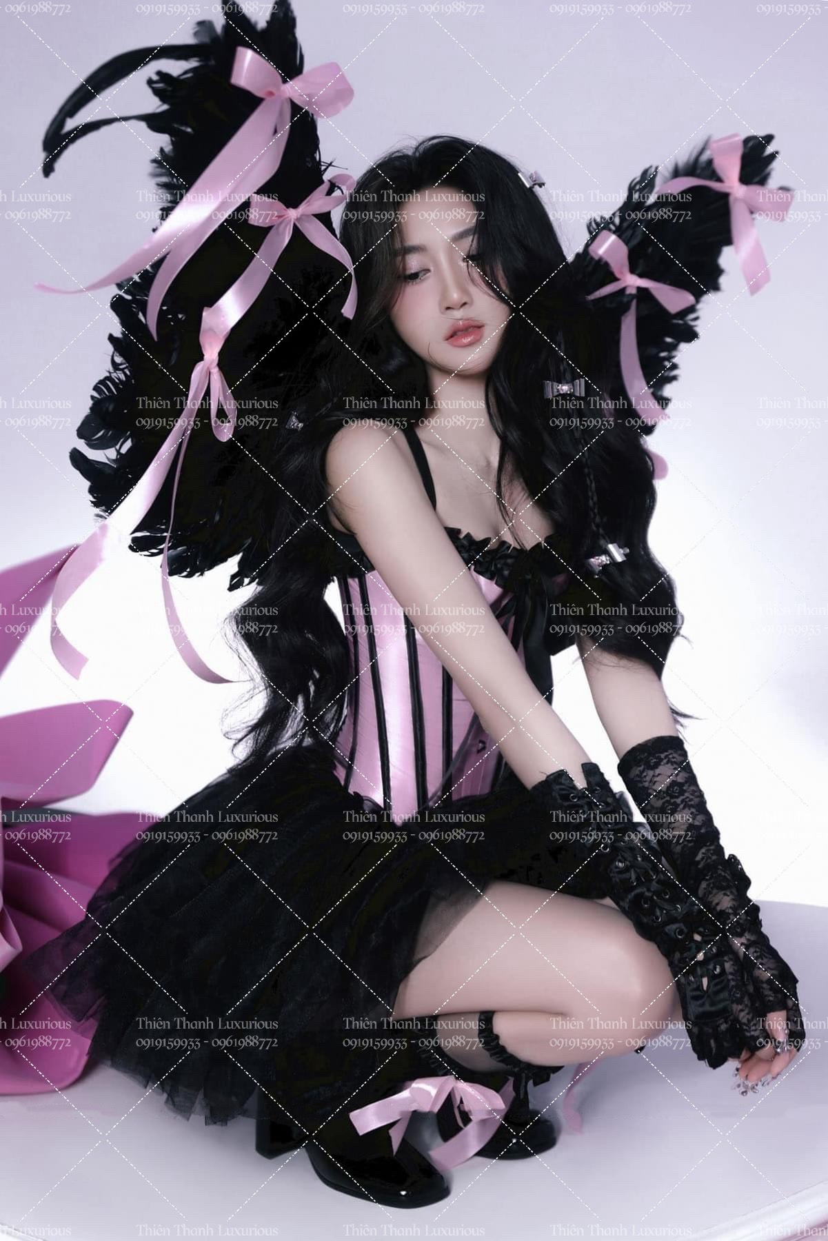 Áo Nịt Bụng Corset Ôm Dáng Hình Xương Cá Phối Ren