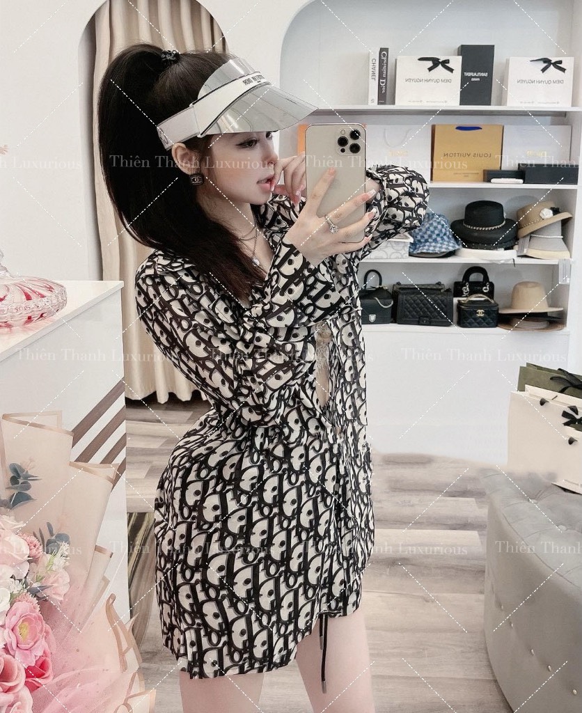 Set Áo Sơ Mi Phối Short Dior