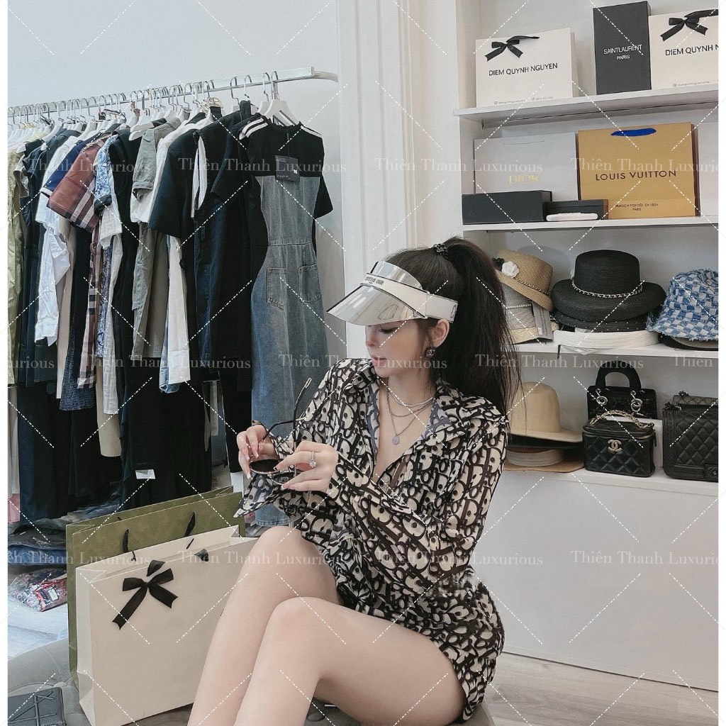 Set Áo Sơ Mi Phối Short Dior