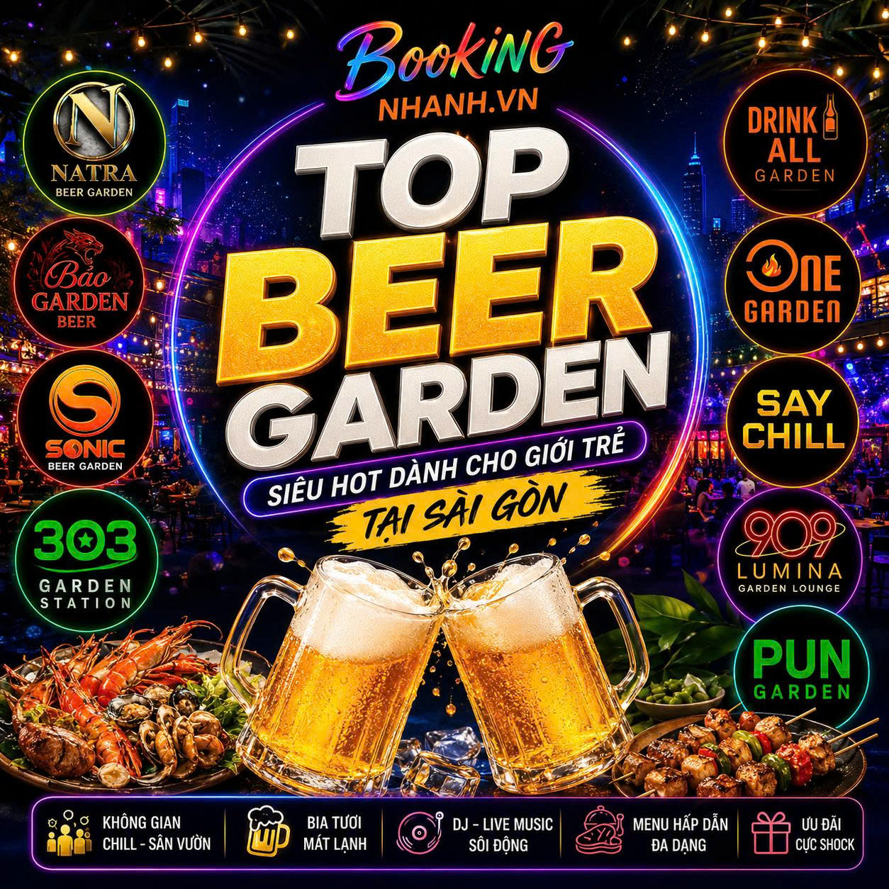 Top Beer Garden Siêu HOT dành cho Giới Trẻ tại Sài Gòn