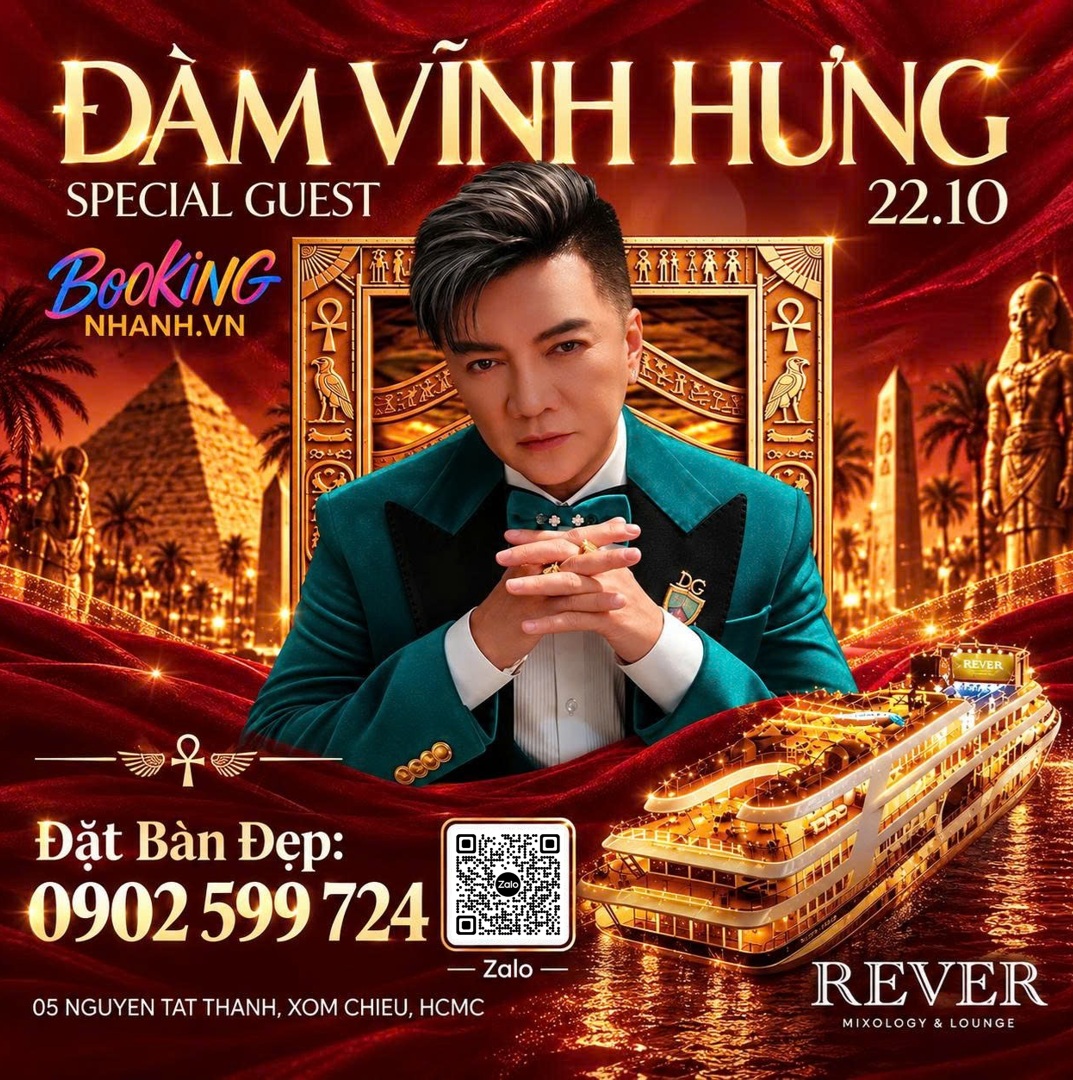 Đàm Vĩnh Hưng Diễn Live tại REVER Lounge 22/10 – Đặt Bàn Đẹp Sớm tại Booking Nhanh