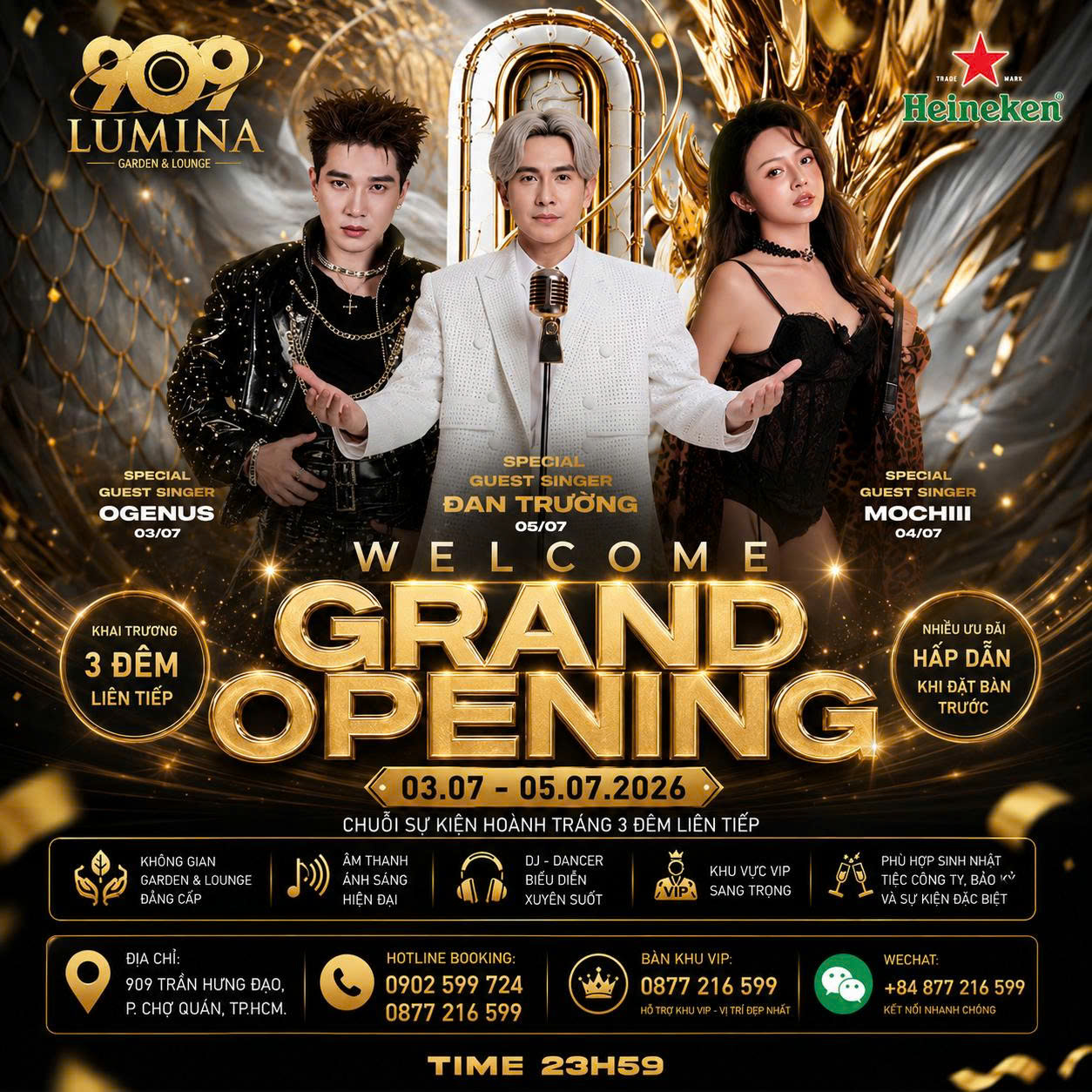 Đặt Bàn Đẹp Dự Khai Trương 909 Lumina Garden Lounge