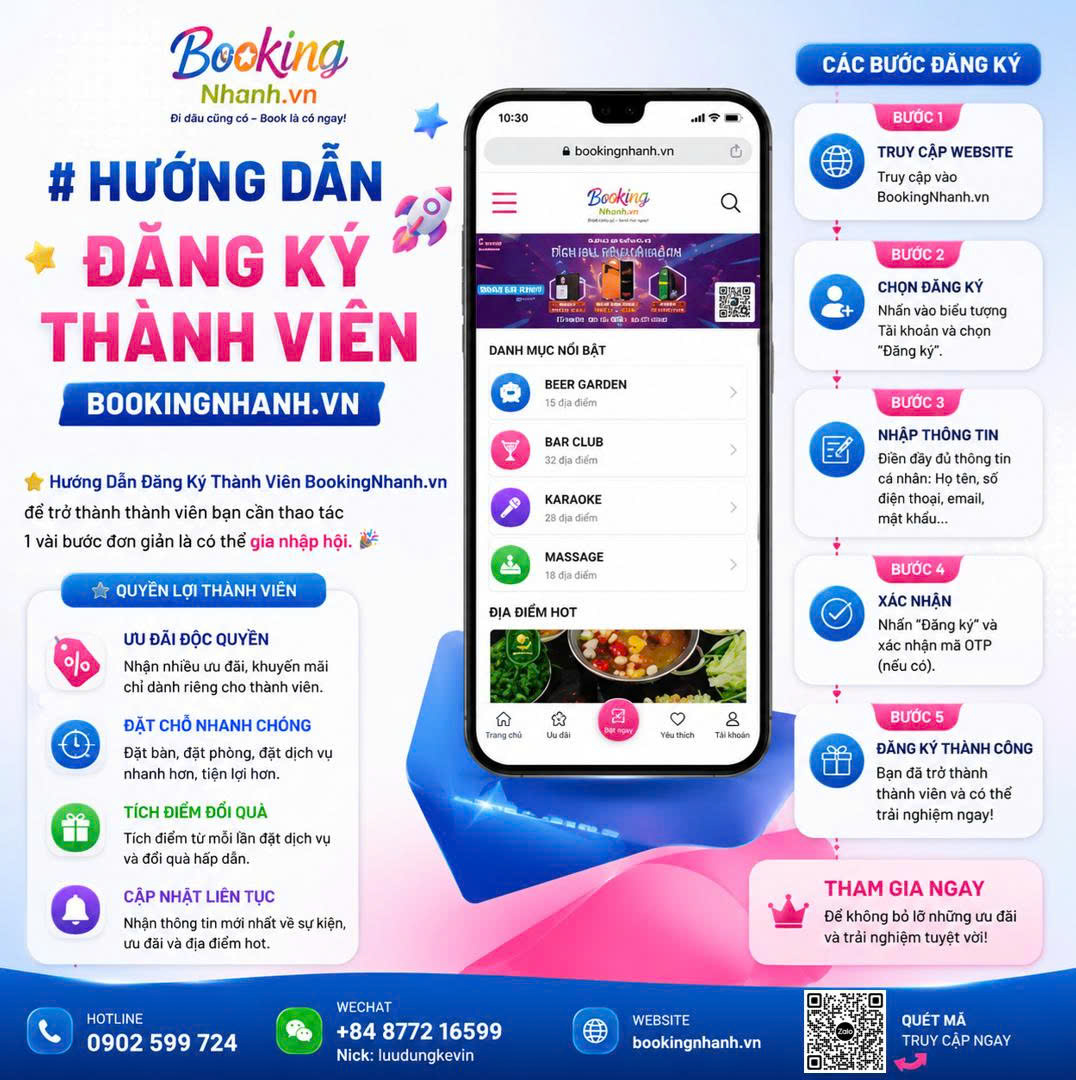 Hướng Dẫn Đăng Ký Thành Viên Bookingnhanh.vn