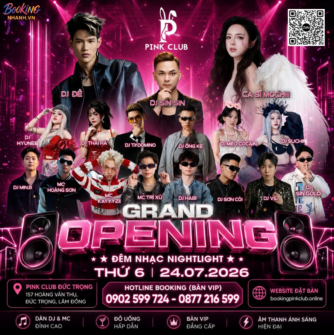 KHAI TRƯƠNG PINK CLUB 24/7 🎉 ĐẶT BÀN BOOKING NHANH 0902599724