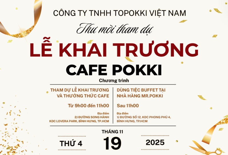 Lễ Khai Trương Cafe Pokki – Không Gian Mới Cho Tín Đồ Ẩm Thực Hàn Quốc Tại Bình Hưng