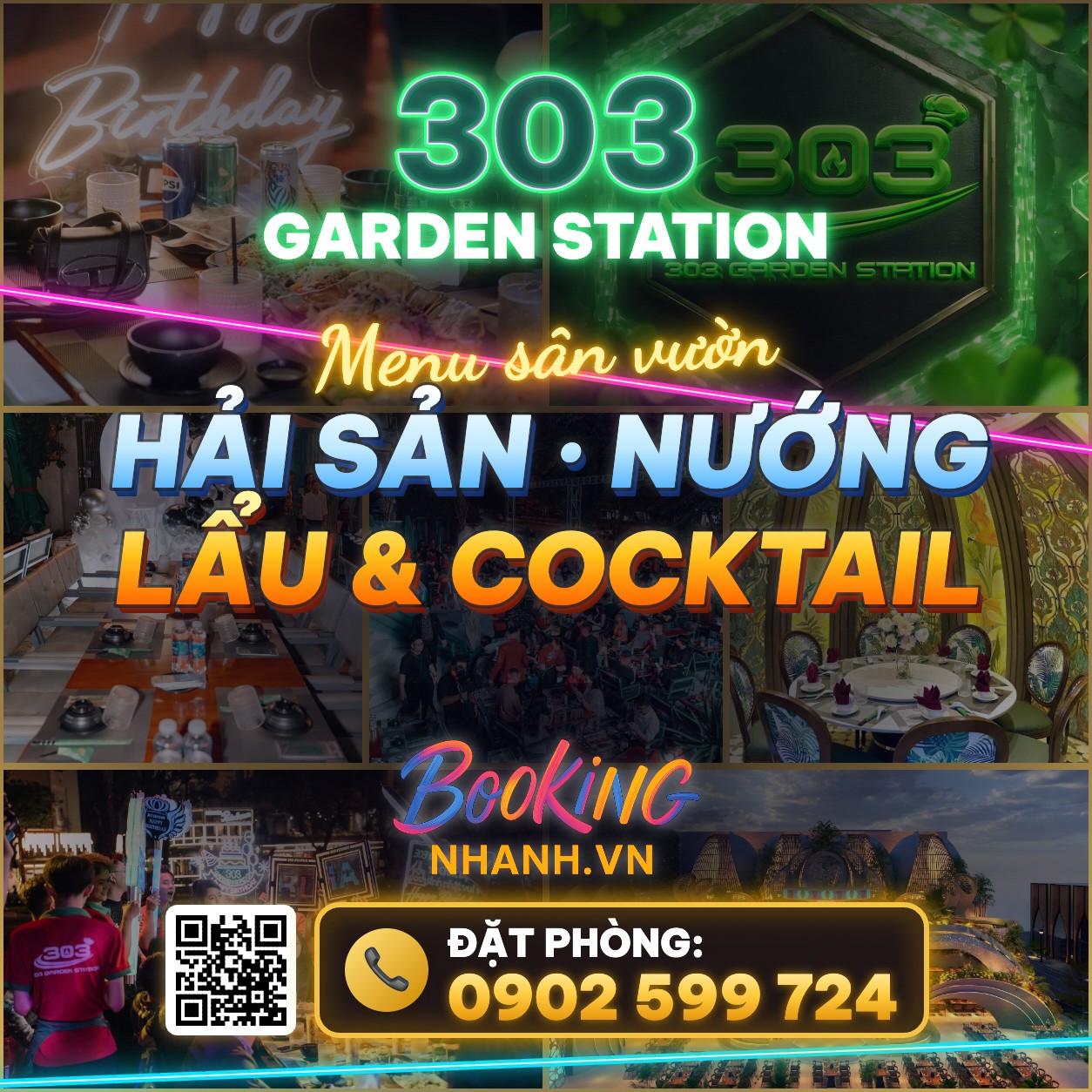 Thực Đơn 303 Garden Station: Hải Sản, Nướng, Lẩu Và Cocktail