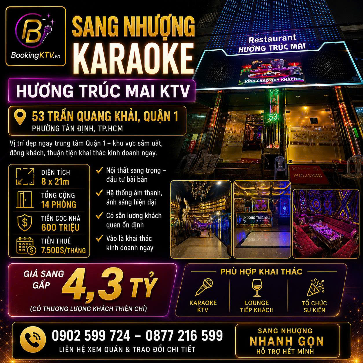 Sang Nhượng Karaoke Hương Trúc Mai KTV - 53 Trần Quang Khải, Quận 1