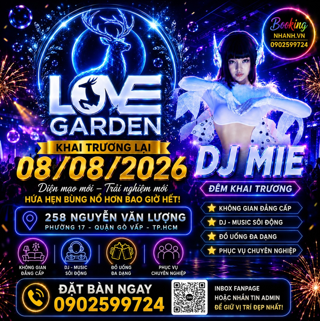 Love Garden Chính Thức Khai Trương Trở Lại Ngày 08/08/2026