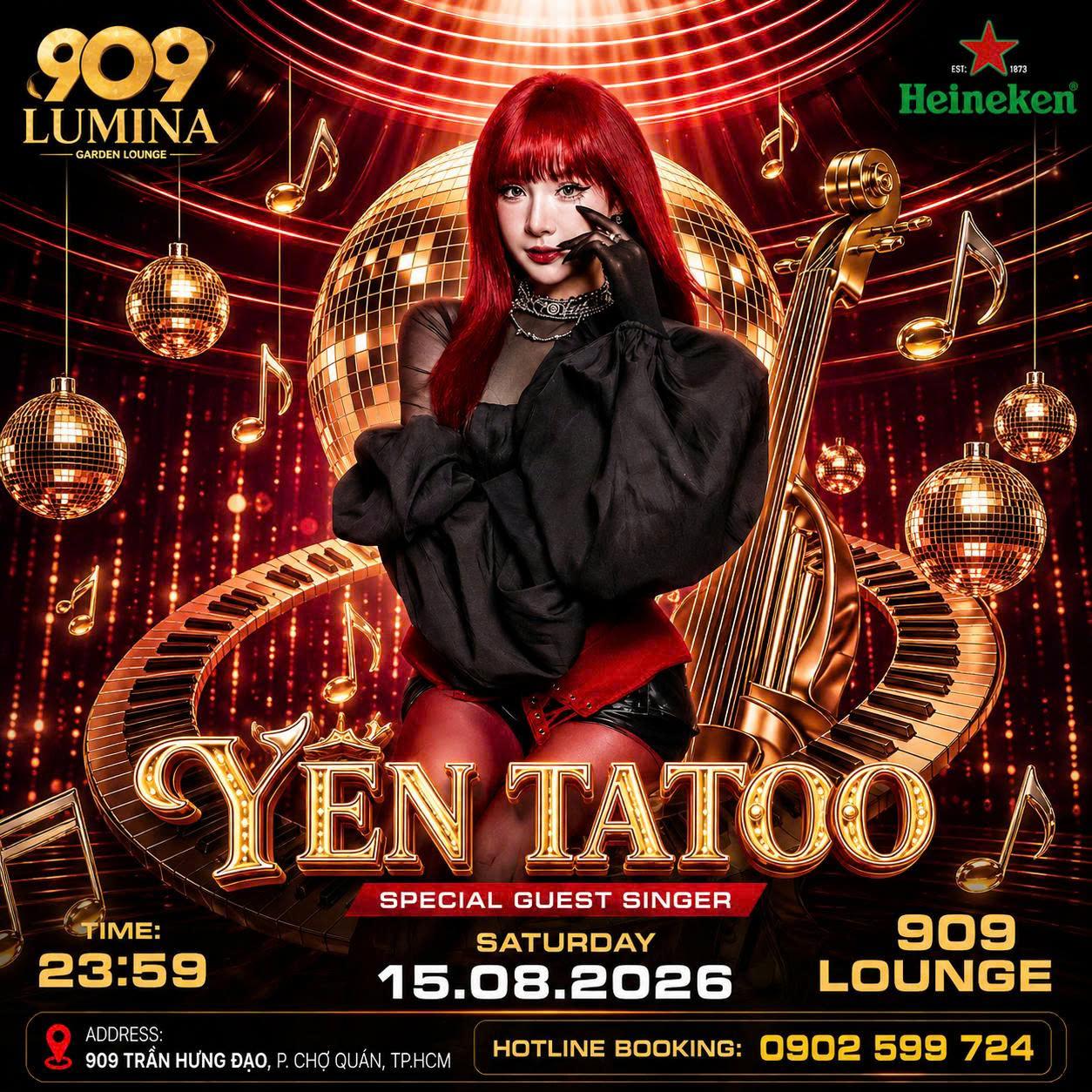 YẾN TATOO – SPECIAL GUEST SINGER TẠI 909 LUMINA LOUNGE | 15.08.2026