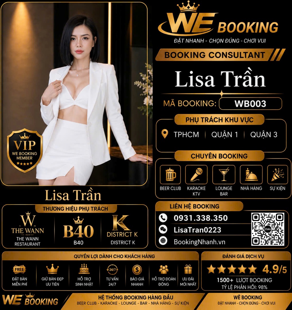 WeBooking - Lisa Trần – Booking Consultant We Booking WB003 tại TP.HCM
