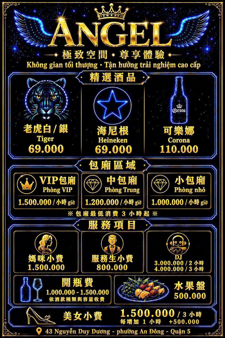 Bảng Giá Angela KTV Booking