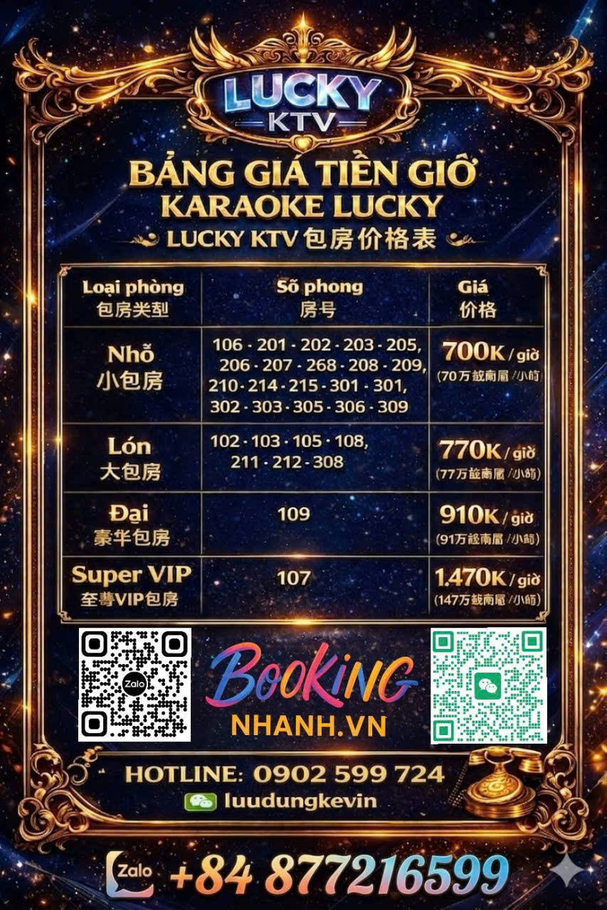 Bảng Giá Karaoke Lucky 2000 New 2026