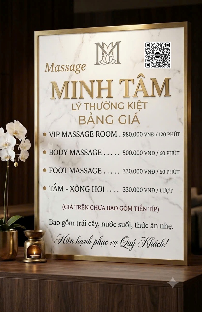 Bảng Giá Minh Tâm Massage 512 Lý Thường Kiệt