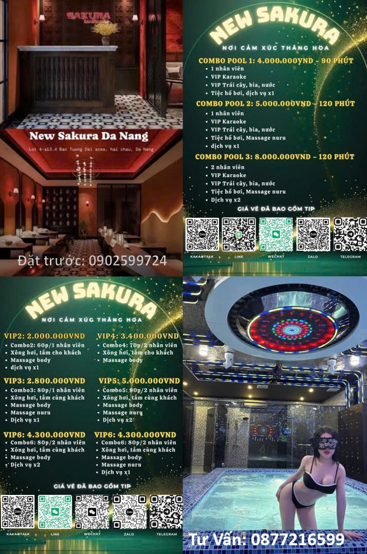 Bảng Giá Vé Massage New Sakura Đà Nẵng Long Cung Pool