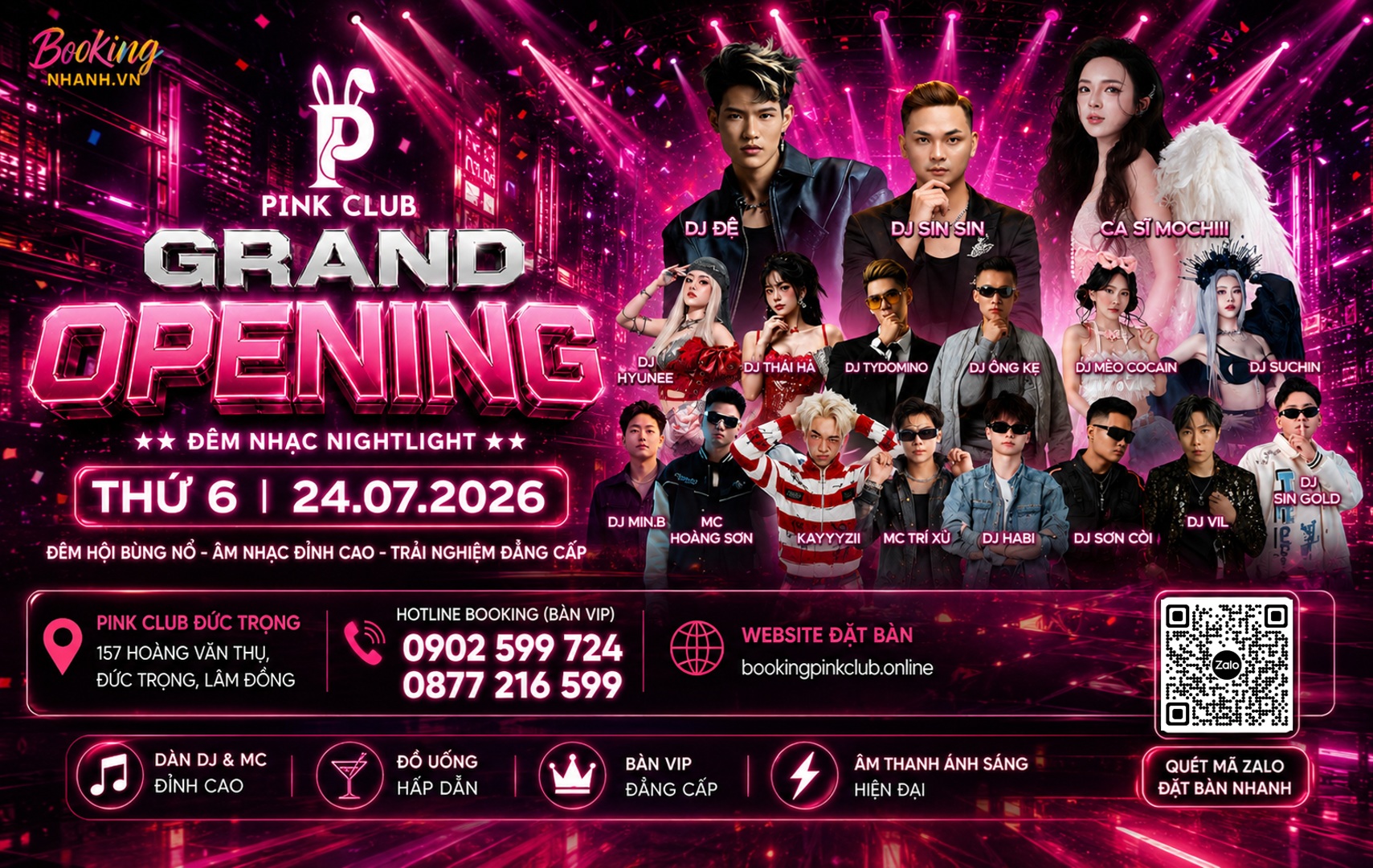 Banner Sự Kiện Khai Trương Pink Club Đức Trọng Lâm Đồng