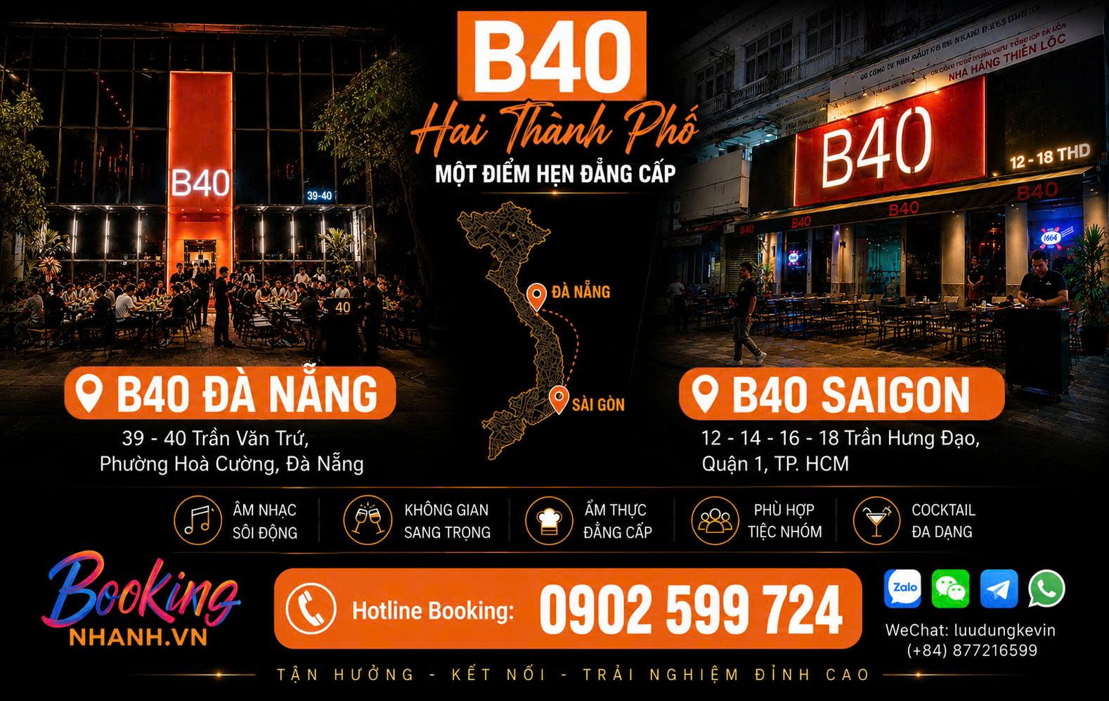 Banner Quán Nhậu B40 Trần Hưng Đạo Saigon và Đà Nẵng