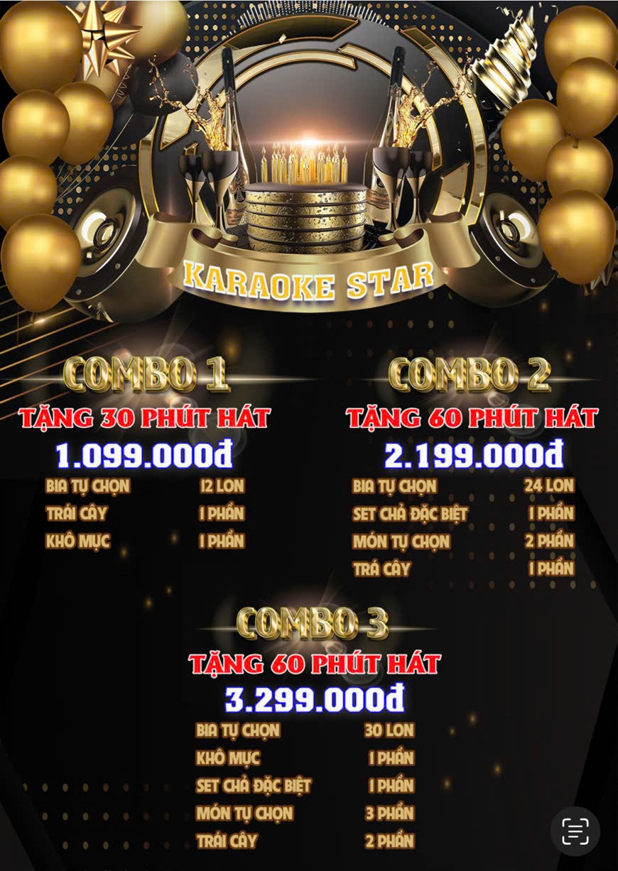 Combo Menu Lucky Star Karaoke Phan Văn Trị